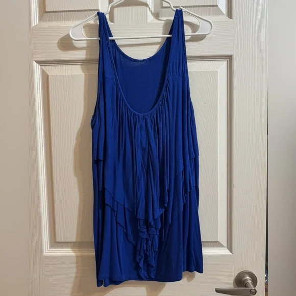 Sonoma Royal Blue Ruffled Tank Top - Picture 1 of 3